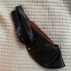 Sash Bag- Black and Brown cross body bag.